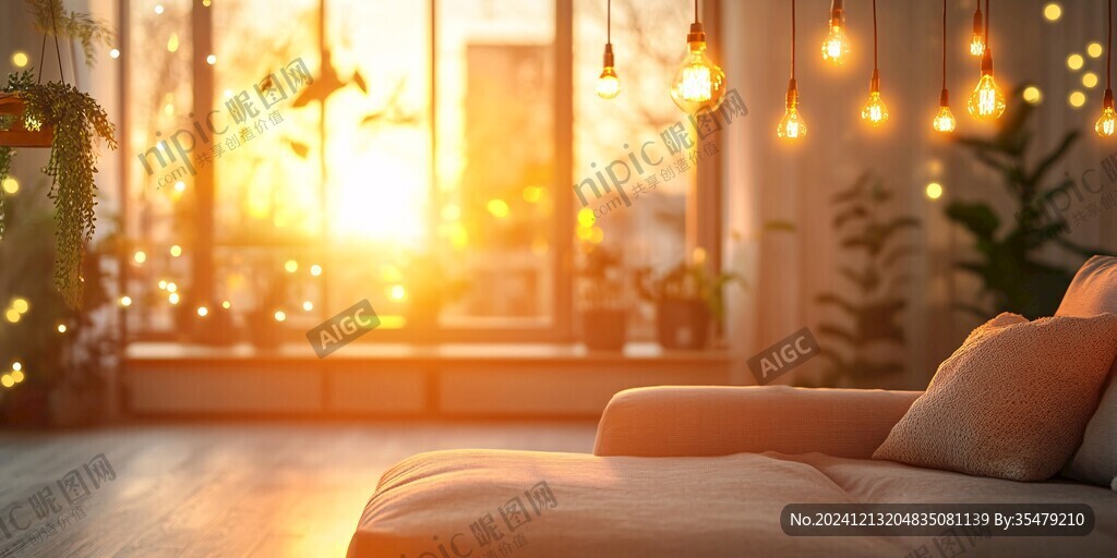 黄色室内暖光太阳光