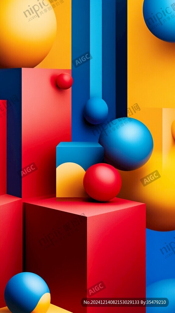 炫彩撞色立体质感背景
