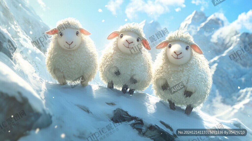 圣诞节小羊壁纸