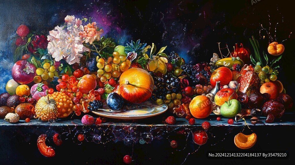 油画水果