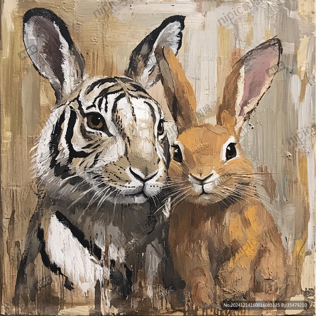 油画兔