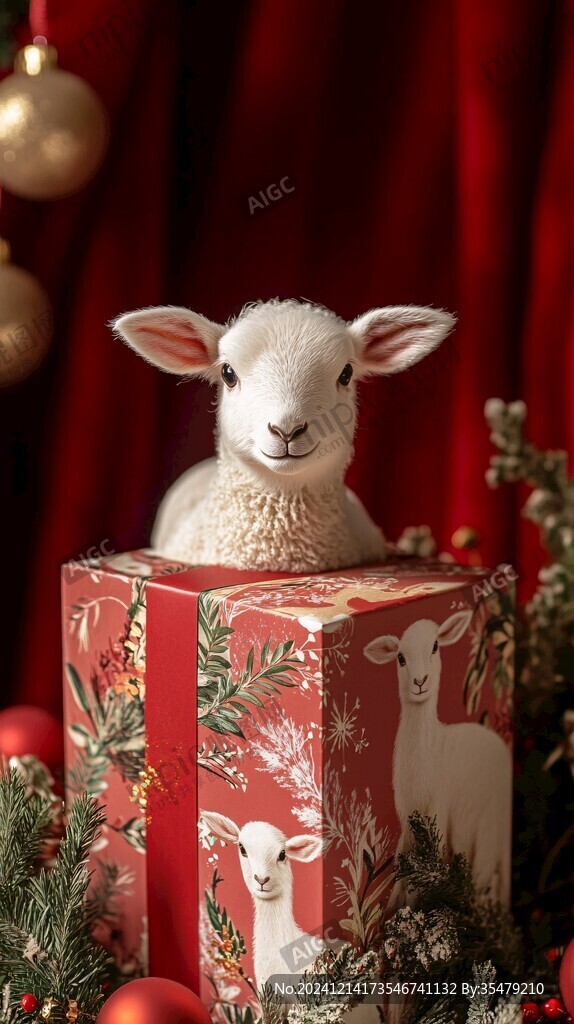 圣诞节小羊壁纸