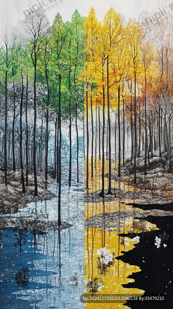 春夏秋冬意境装饰画