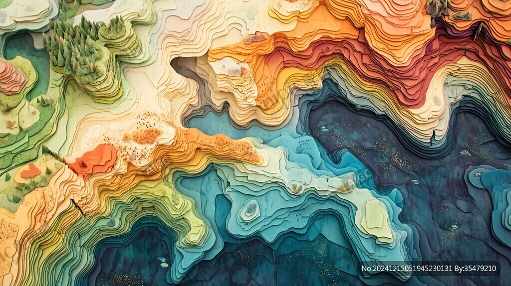 肌理彩色流体背景墙