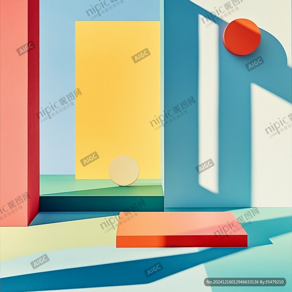 炫彩撞色立体质感背景