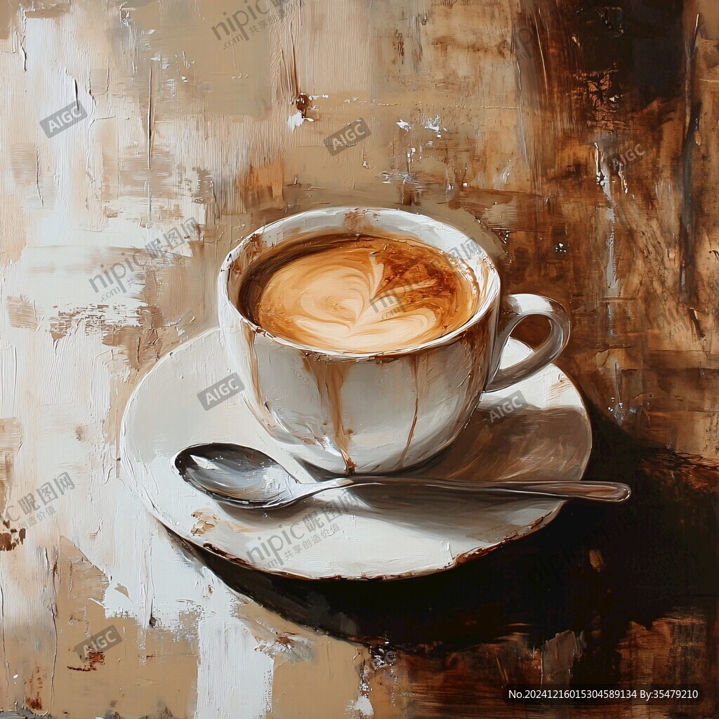 咖啡油画