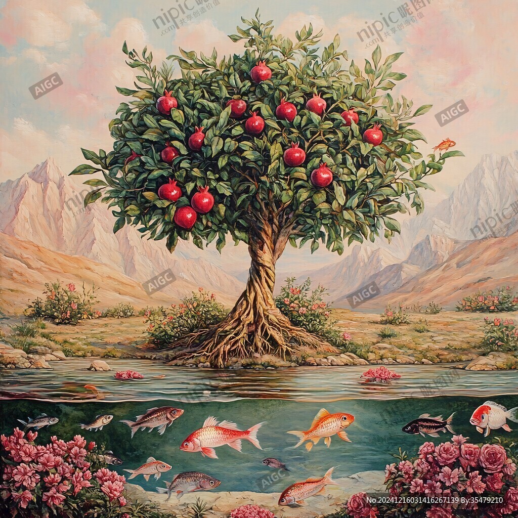 3d立体画苹果树