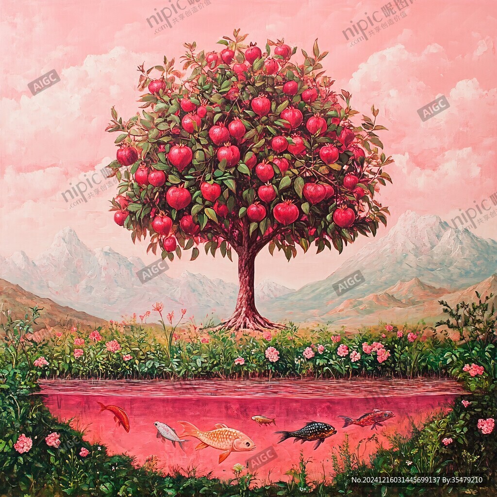 3d立体画苹果树