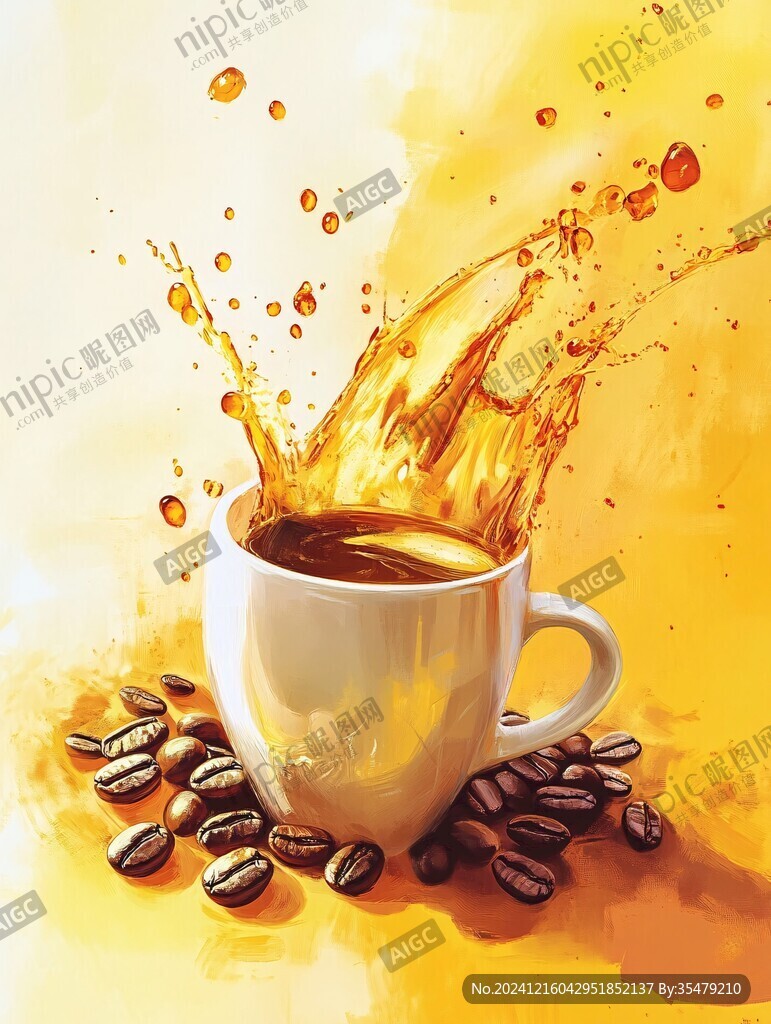 个性咖啡油画