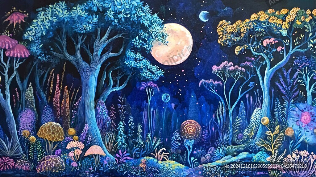 梦幻夜晚立体画