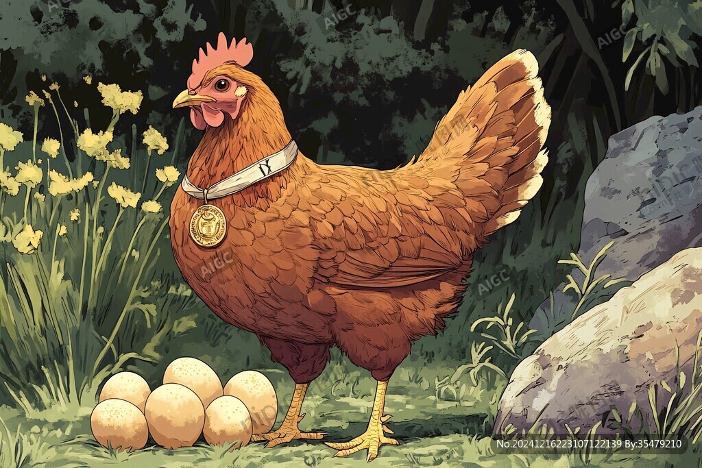 走地鸡插画