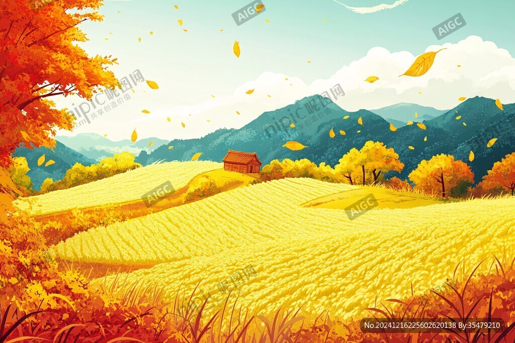 秋高气爽插画