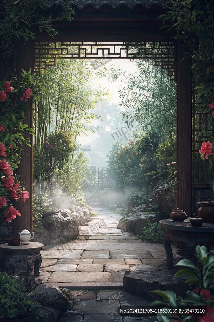 影视小品庭院背景