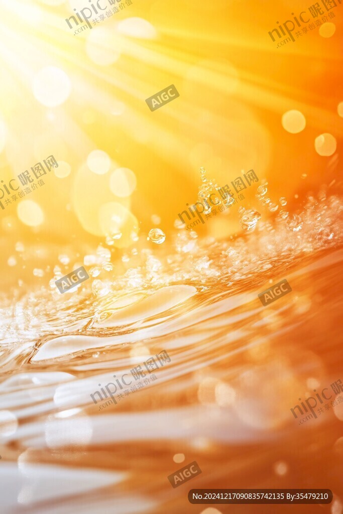 科技感十足的橙色光晕背景图片