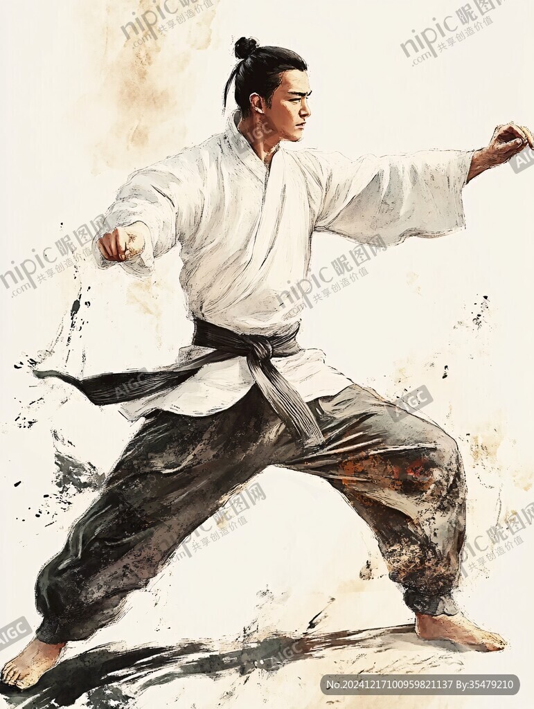 武术人物插画武术广告