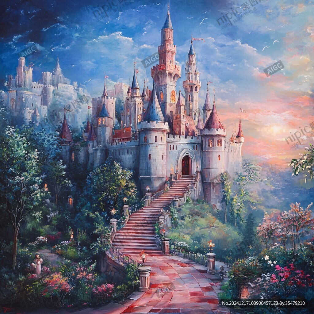 梦幻城堡插画
