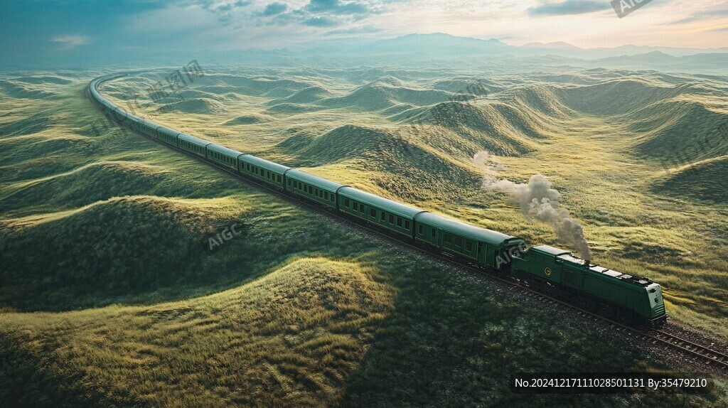 一列火车油菜花