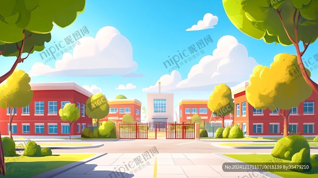 校园场景插画