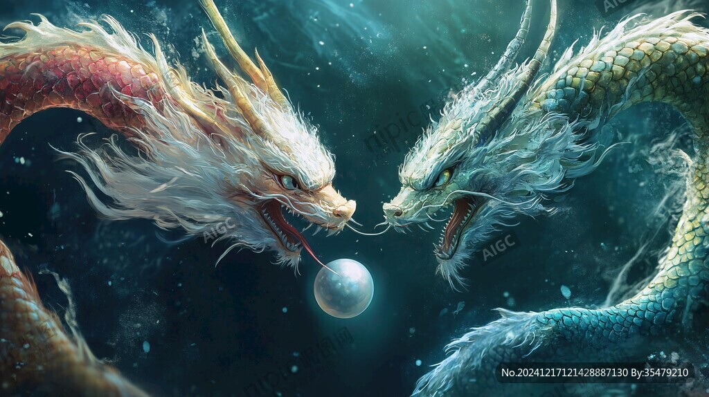 高清唯美双龙戏珠