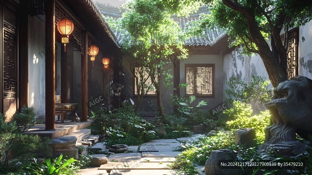 影视小品庭院背景