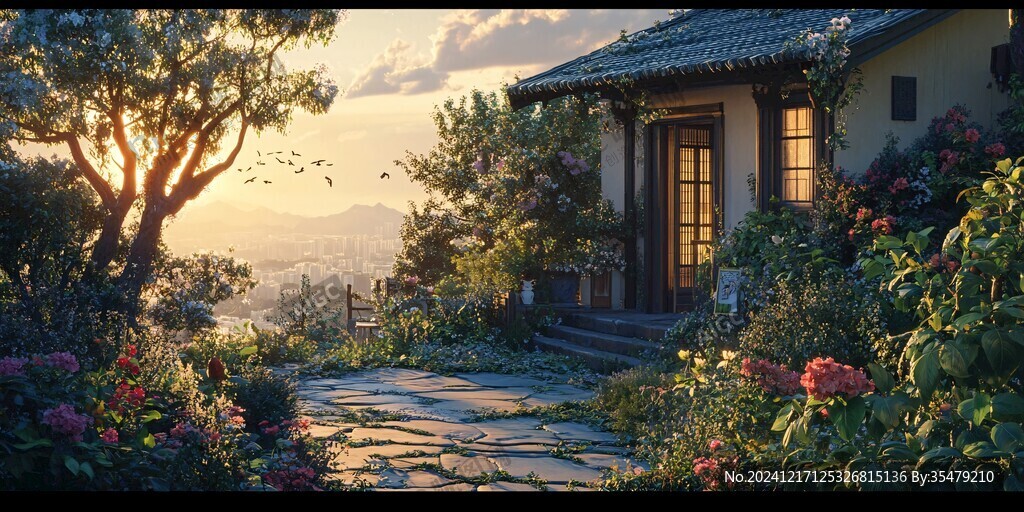 影视小品庭院背景