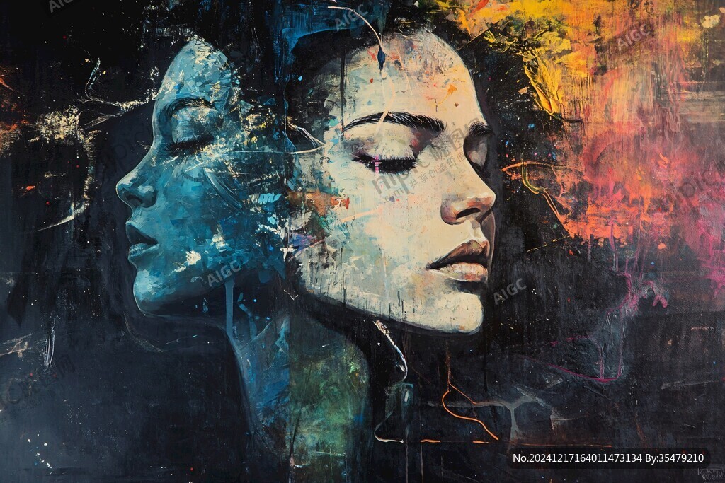 少妇女人美女抽象画