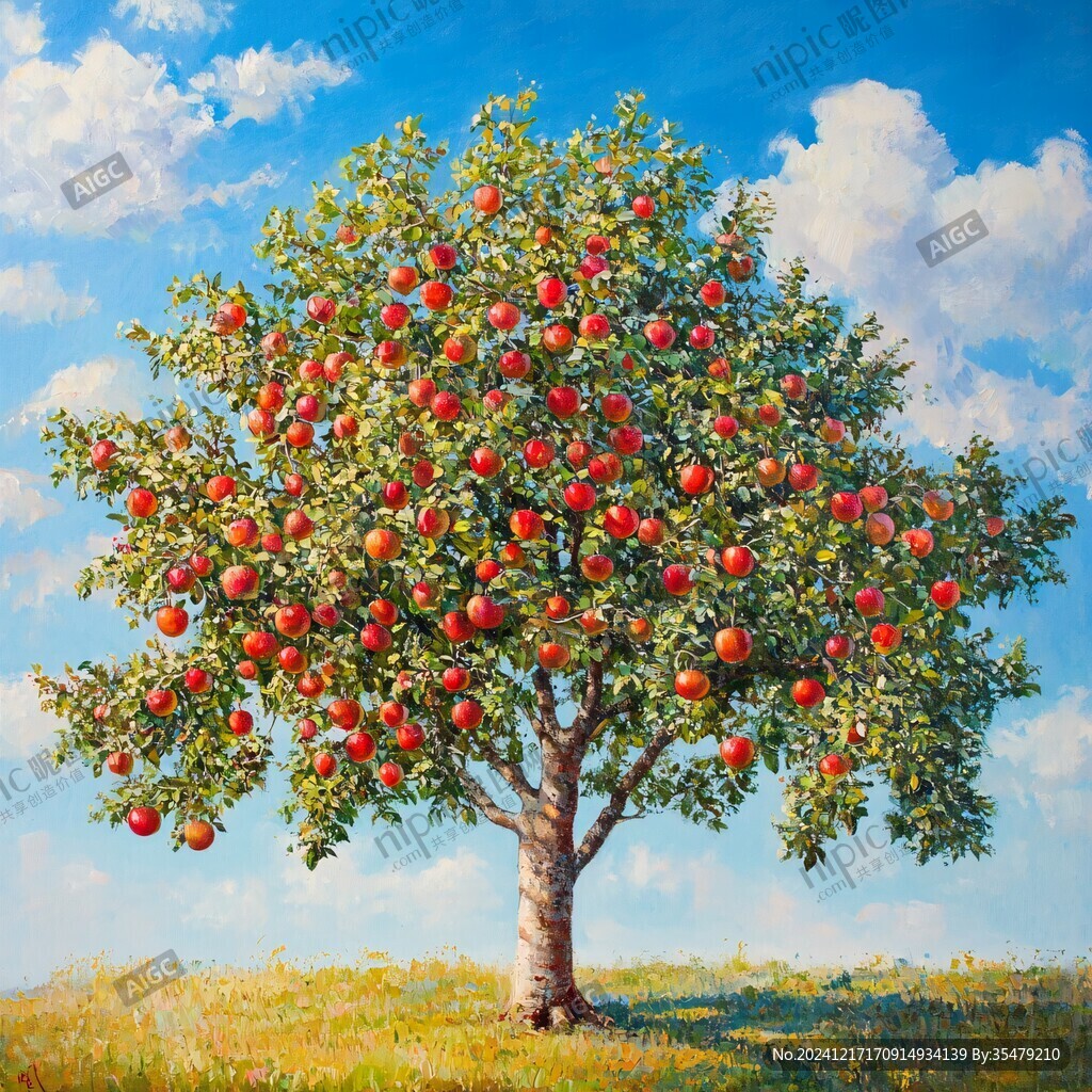 3d立体画苹果树