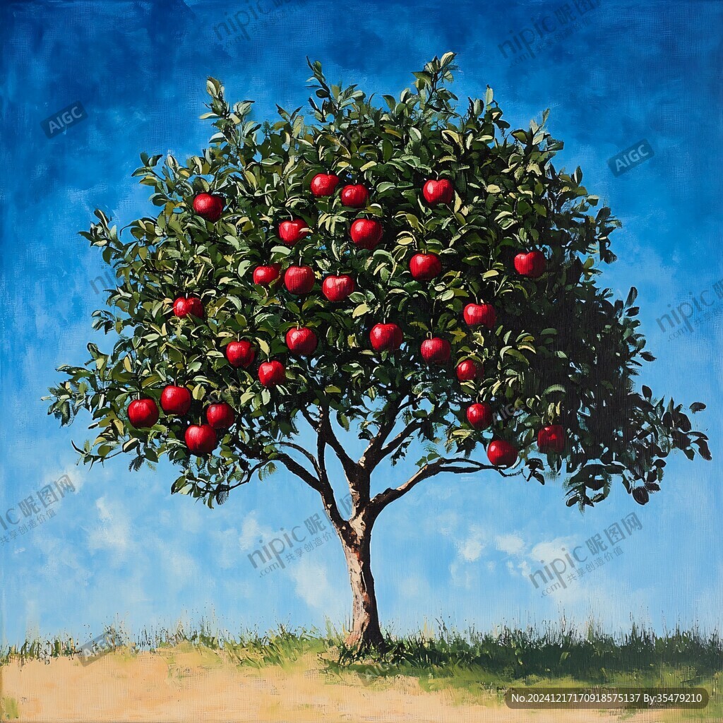 3d立体画苹果树
