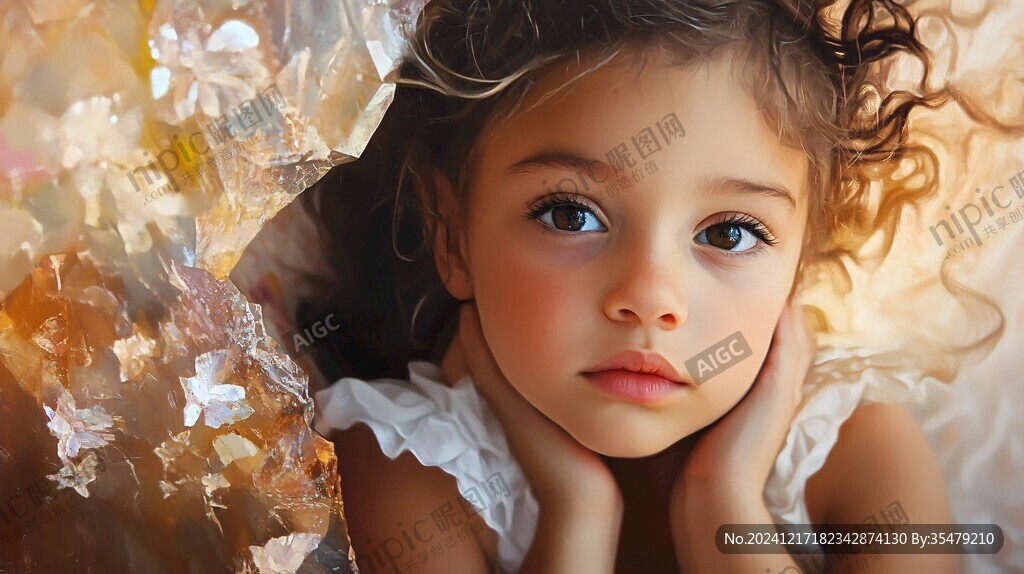 怡然自得的小女孩壁纸