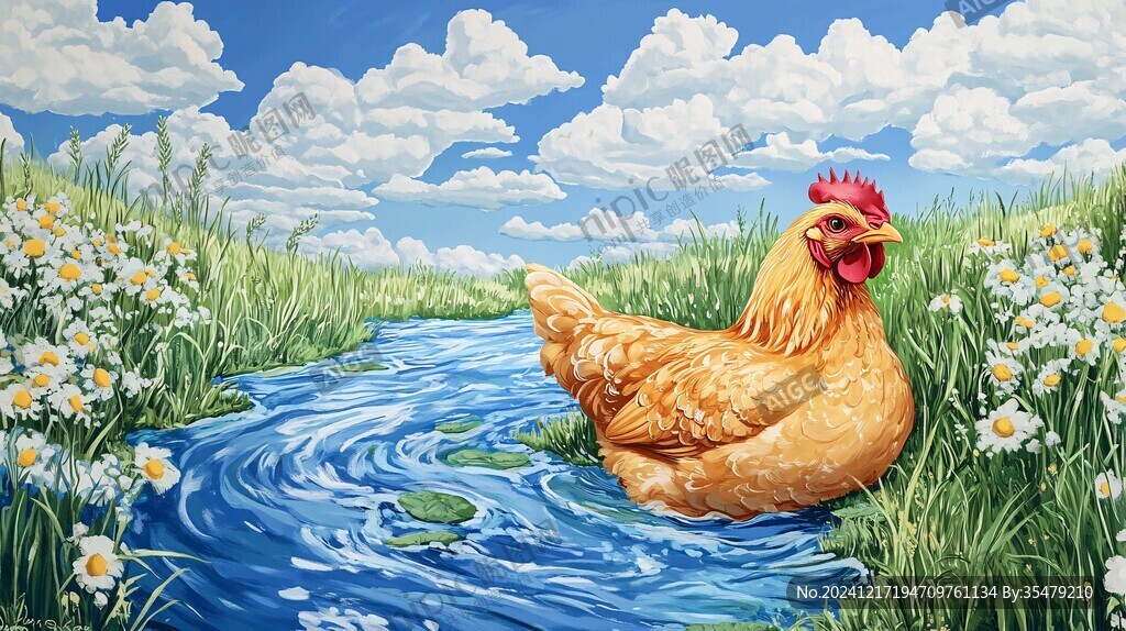 母鸡装饰画