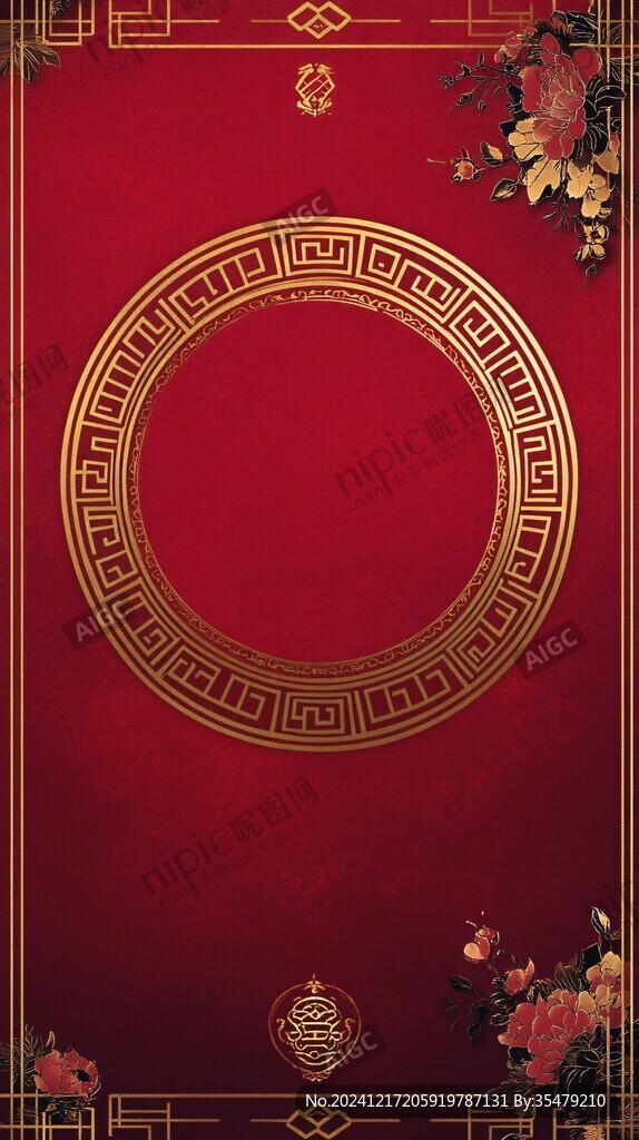 中式婚礼海报背景