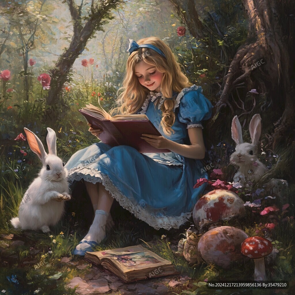 奇幻爱丽斯仙境插画