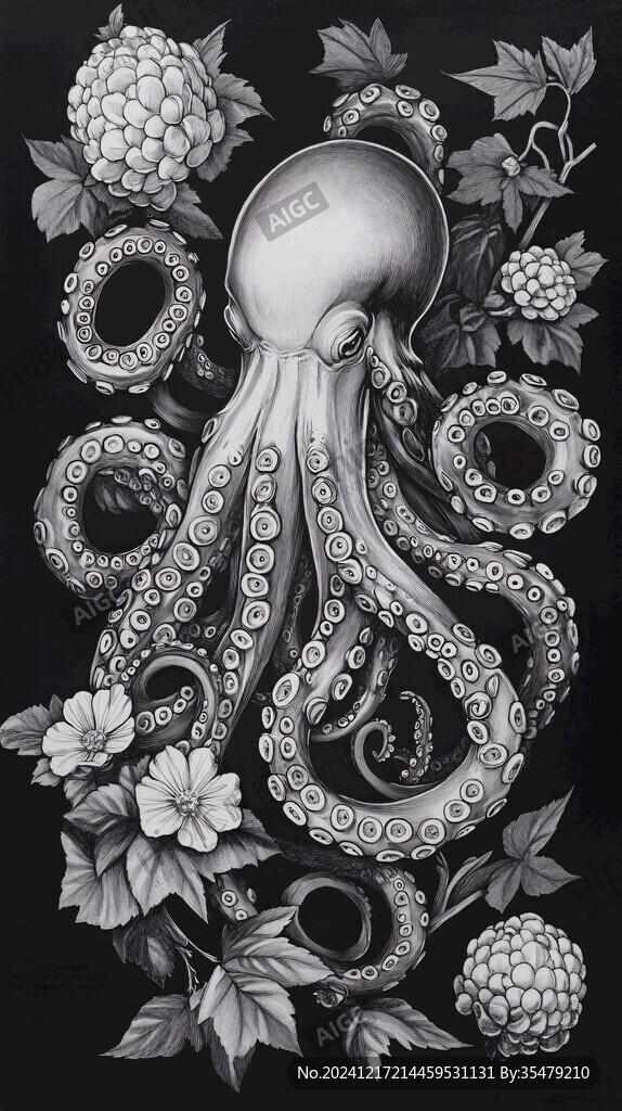 手绘章鱼插画