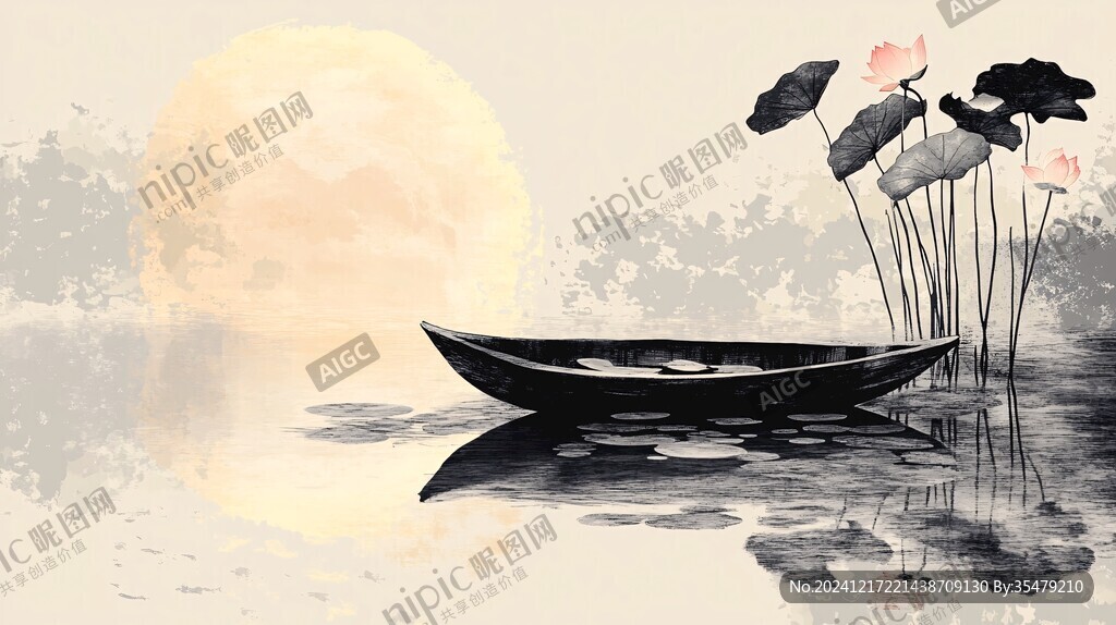 月色中的水浮莲