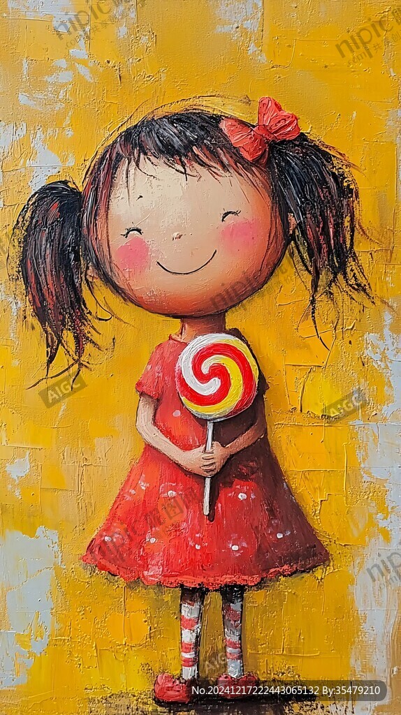 小女孩壁画