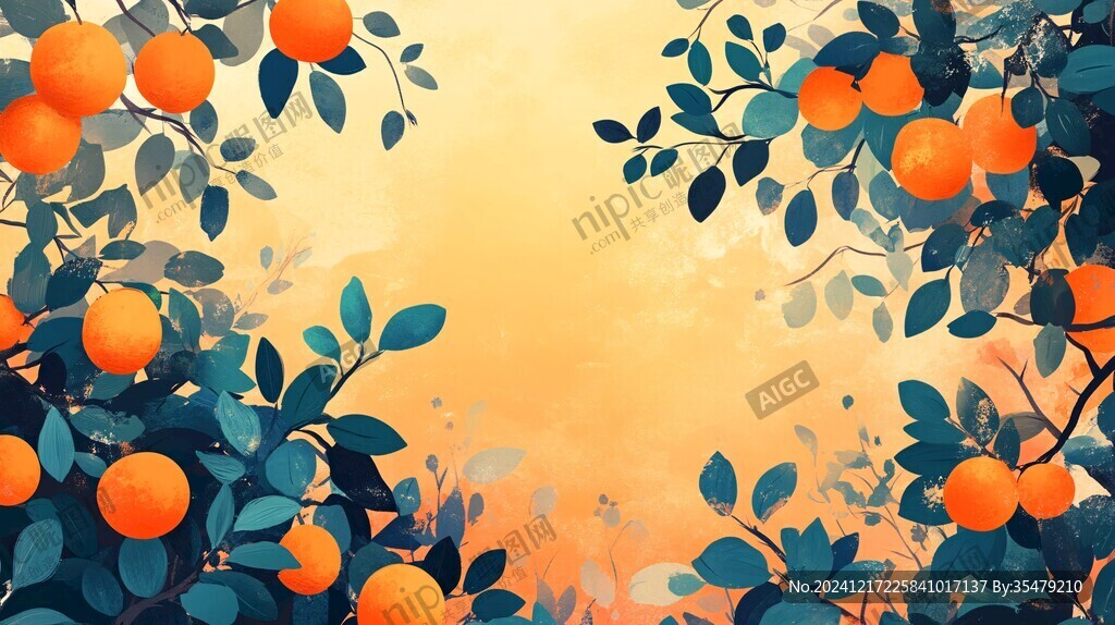 砂糖橘插画设计