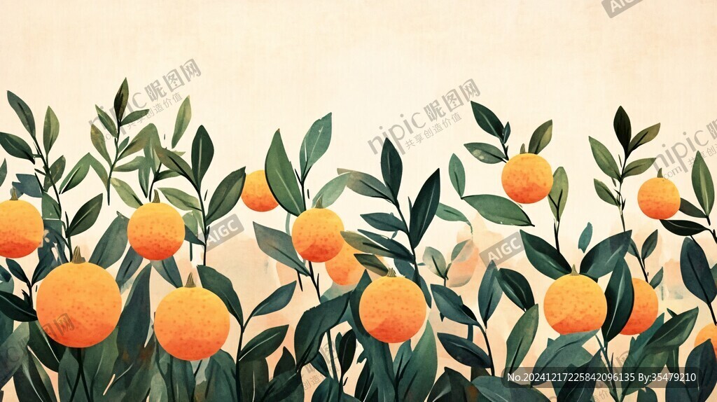 砂糖橘插画设计