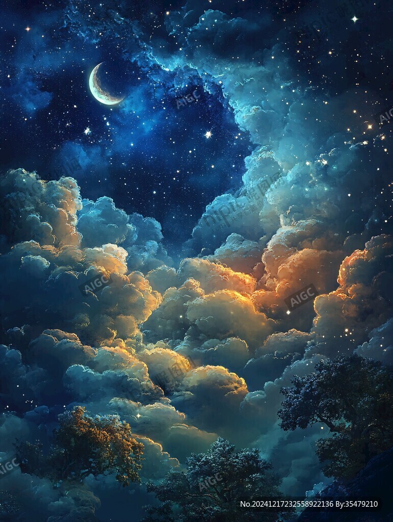 梦幻夜晚立体画