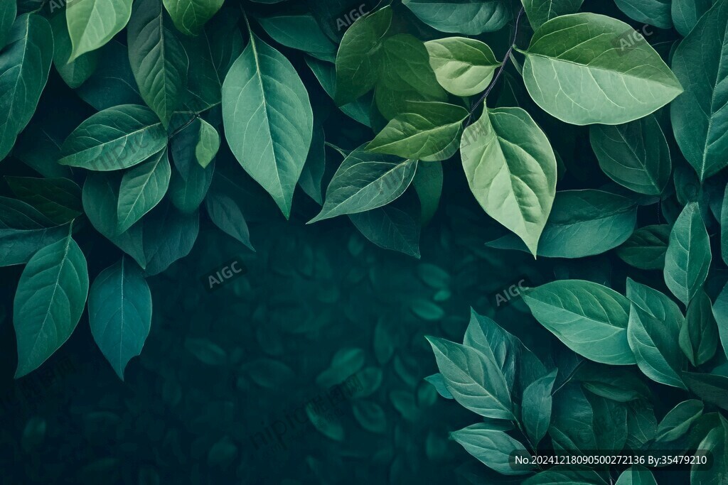 高清绿叶背景图片
