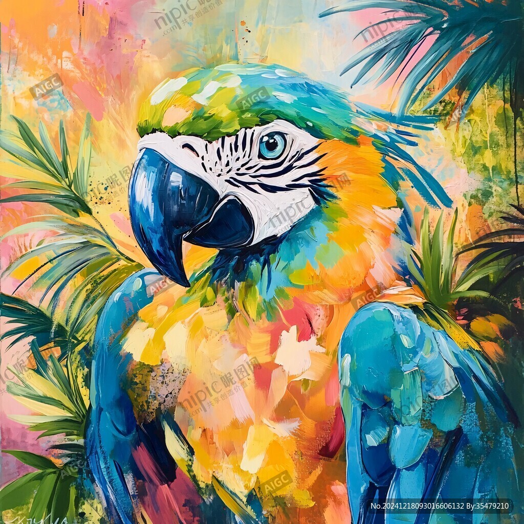 立体画金刚鹦鹉