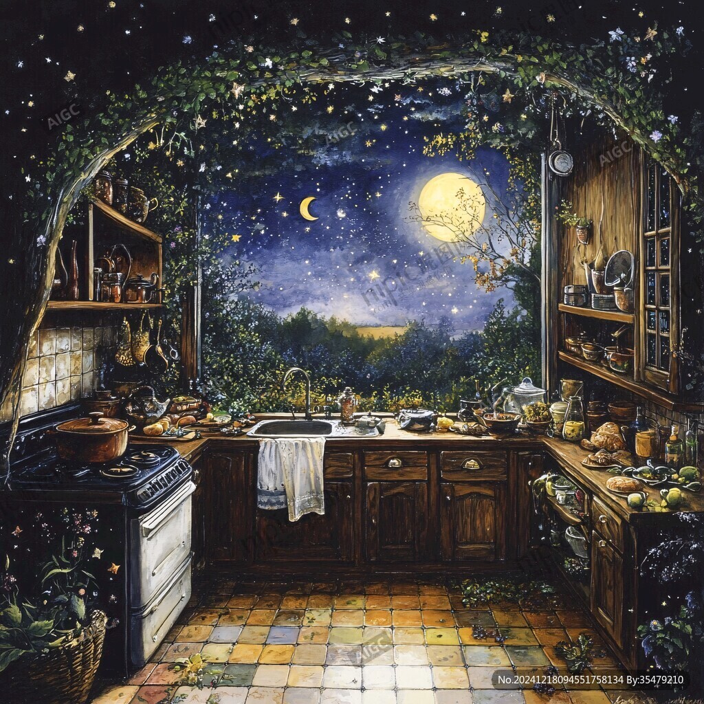 梦幻夜晚立体画