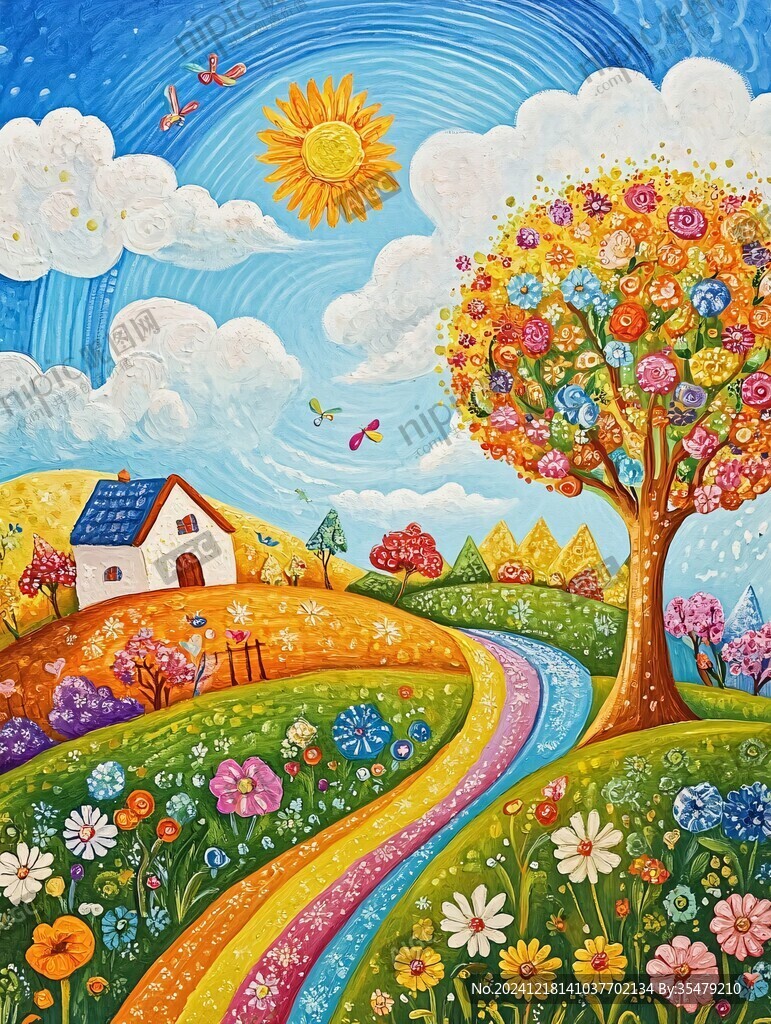 一幅画表现春夏秋冬