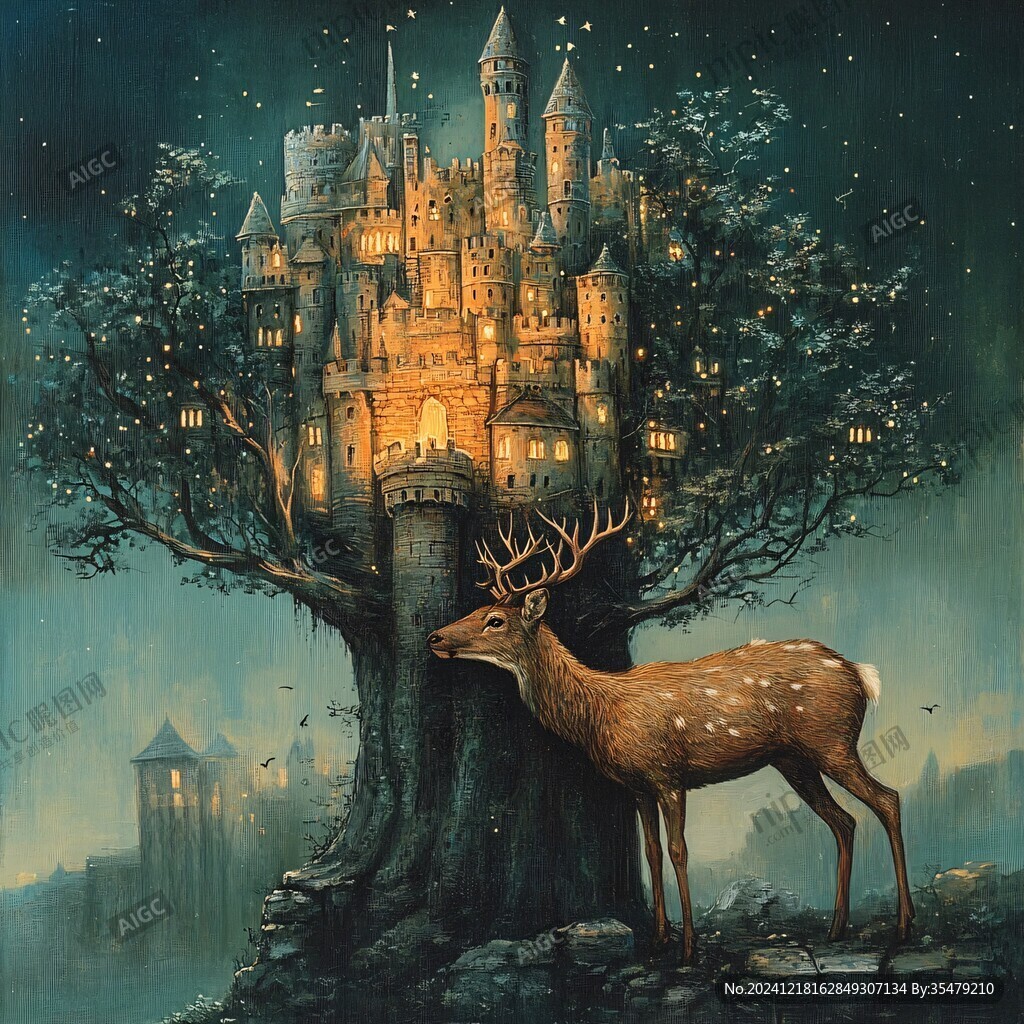梦幻城堡插画