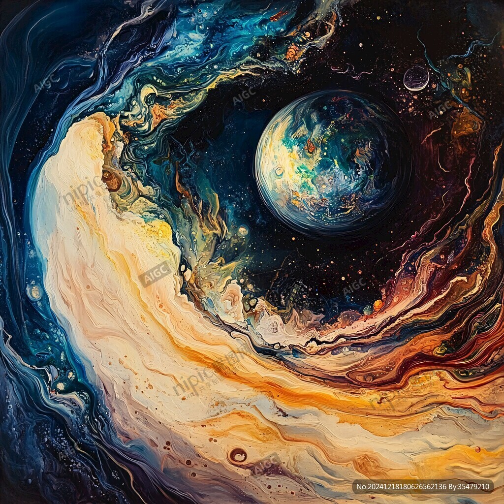 海洋流体画宇宙