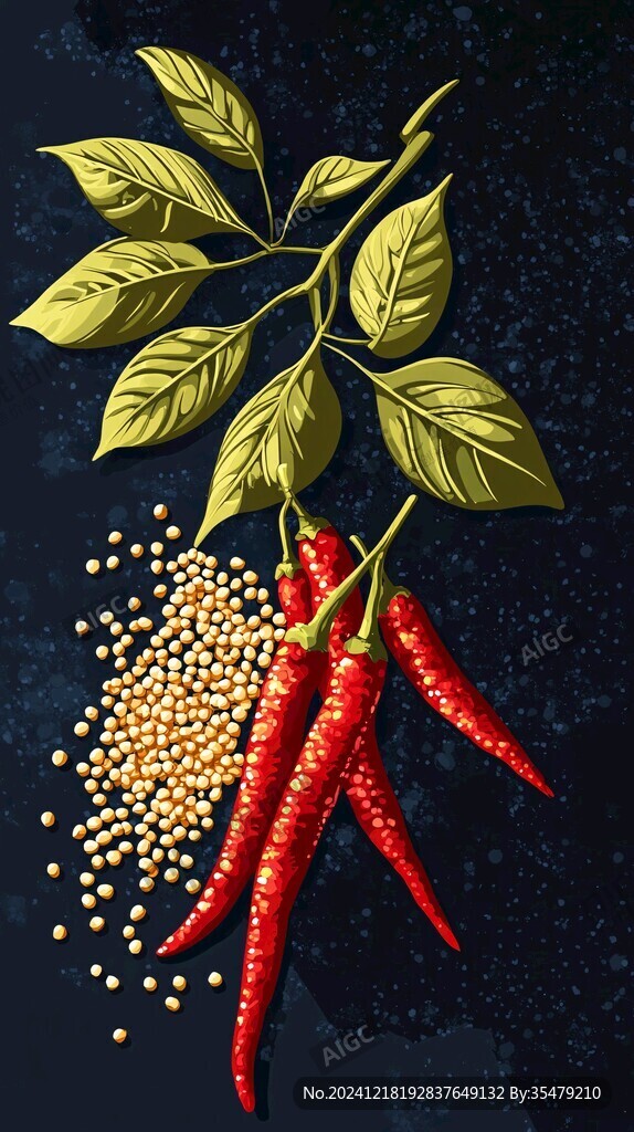 辣椒插画场景图