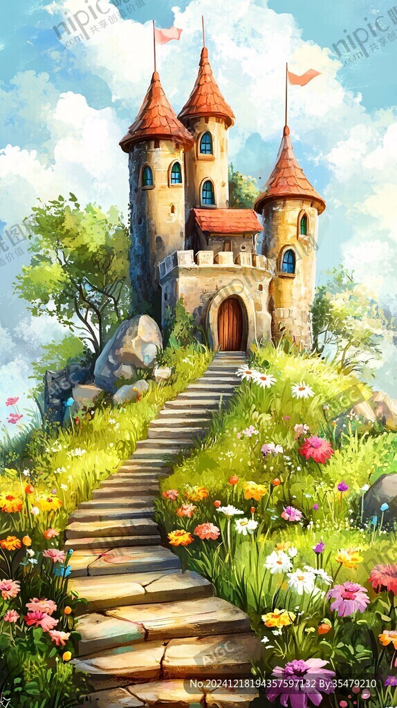 梦幻城堡插画