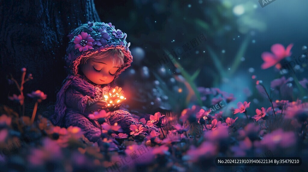 怡然自得的小女孩壁纸