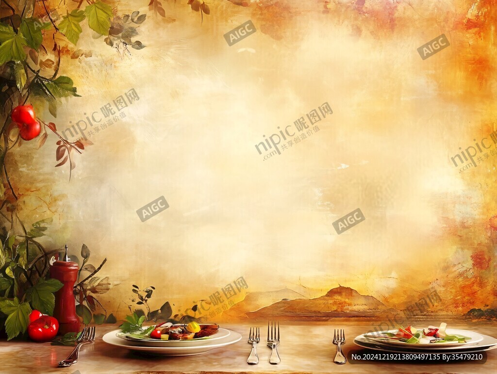 西式美食暖色背景