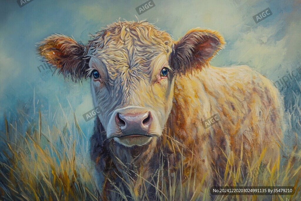 油画牛