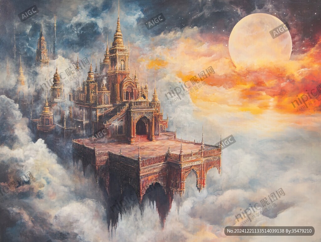 北欧美式天宫风景画